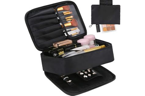 Platinum Satin jewelry beauty case with crystals .